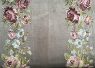 China Embroidery Imitation Polyester Curtain Fabric With Flower Design distributor